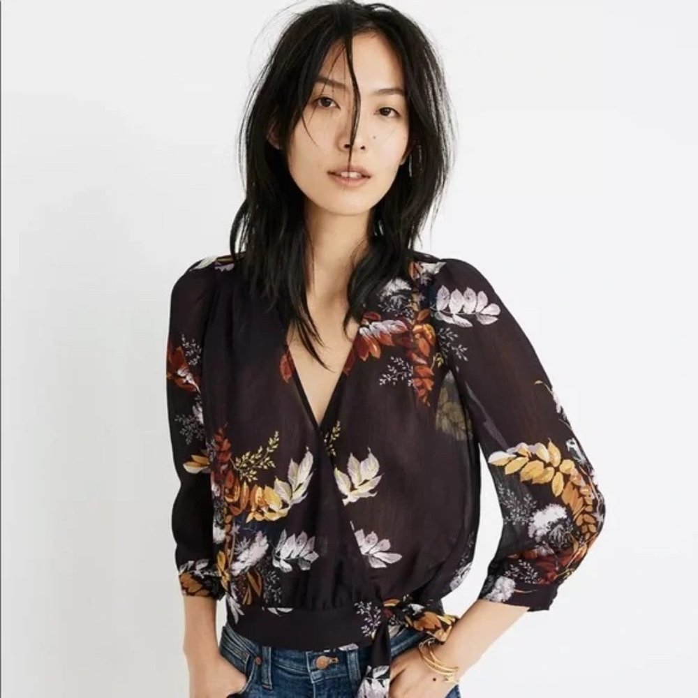 ❤️ Madewell Wrap Top in Blooming Oasis